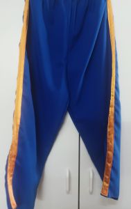 Kids Costumes to Hire - Blue pants with Orange stripe - CHILD